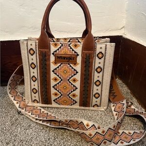 Wrangler Tan and Brown Aztec Tote